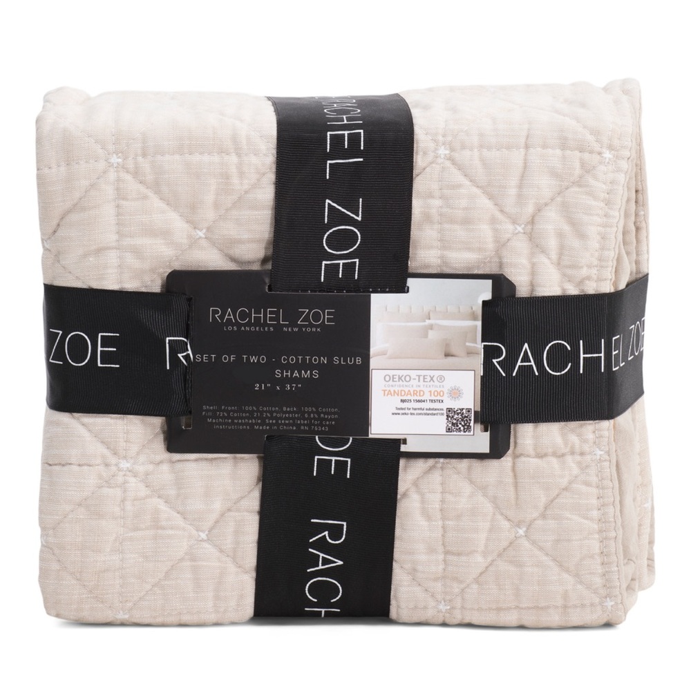 🎉LAST PIECE🎉RACHEL ZOE 2pk Geo Solid Slub Cotton Shams